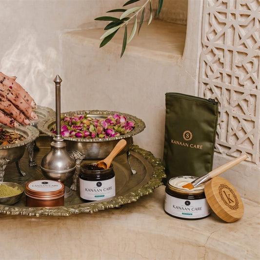 Kanaan Care botanical essentials in a Moroccan-inspired care setting