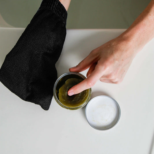 Moroccan Hammam Spa Set | Includes Moroccan Black Soap and Exfoliating Kessa Glove