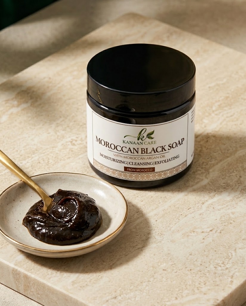 Moroccan Hammam Spa Set | Includes Moroccan Black Soap and Exfoliating Kessa Glove
